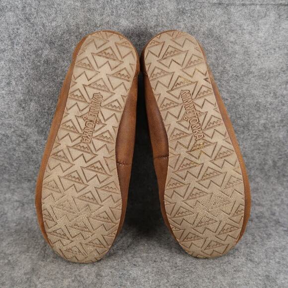Minnetonka Shoes Womens 7 Slipper Loafer Moccasin Slip On Faux Fur Comfort Brown - Picture 9 of 11